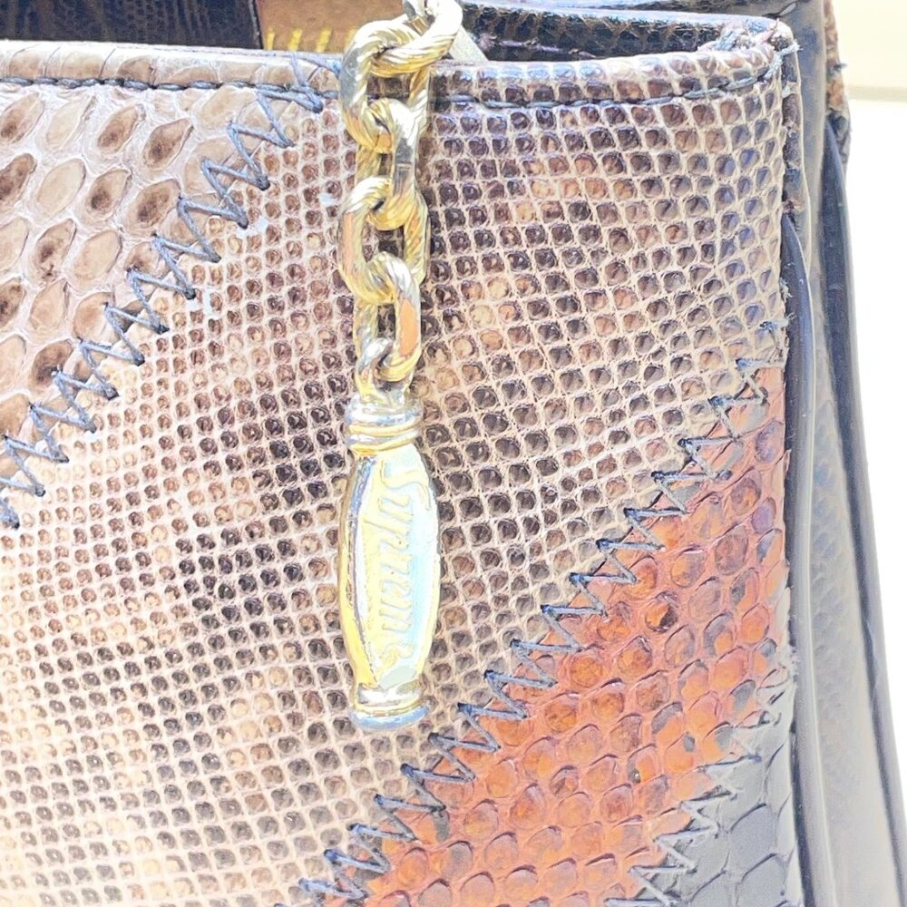 Women’s Multicolor Patchwork Snakeskin Zipper Clo… - image 6